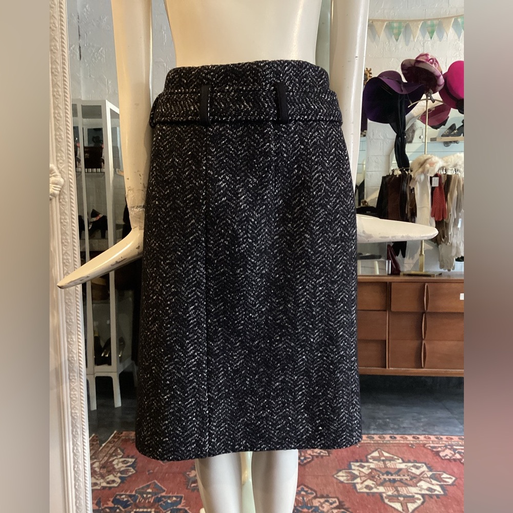 Tony Burch Black Herringbone Skirt - Picture 1 of 14